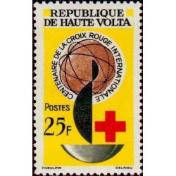 1 عدد تمبر صدمین سالگرد صلیب سرخ - ولتای علیا 1963