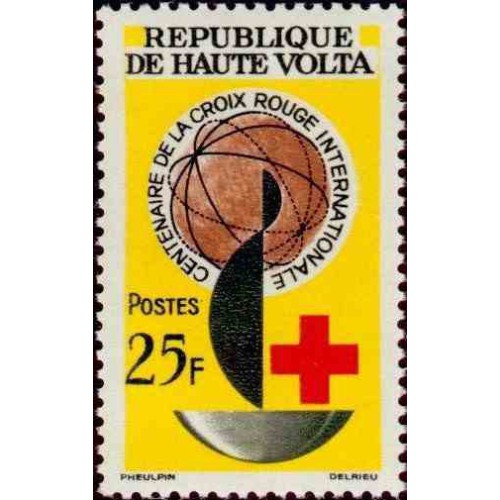 1 عدد تمبر صدمین سالگرد صلیب سرخ - ولتای علیا 1963