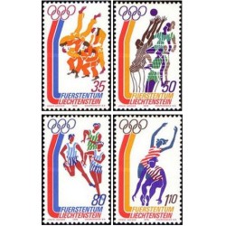4 عدد  تمبر بازی های المپیک مونترال، کانادا- لیختنشتاین 1976