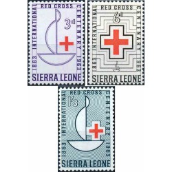 3 عدد تمبر صدمین سالگرد صلیب سرخ - سیرالئون 1963