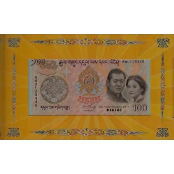 اسکناس 100 نگولتروم - یادبود ازدواج سلطنتی اکتبر 2011 - بوتان 2011 با فولدر مخصوص - سفارشی