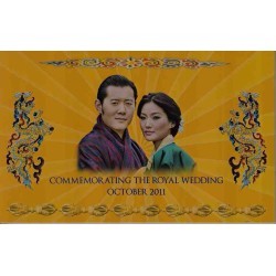اسکناس 100 نگولتروم - یادبود ازدواج سلطنتی اکتبر 2011 - بوتان 2011 با فولدر مخصوص - سفارشی