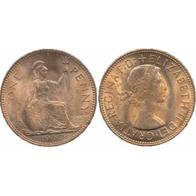 سکه 1 پنی - برنز - انگلیس 1967 غیر بانکی