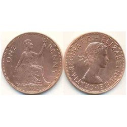 سکه 1 پنی - برنز - انگلیس 1962 غیر بانکی