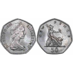 سکه 50 پنس - نیکل مس - انگلیس 1969 غیر بانکی
