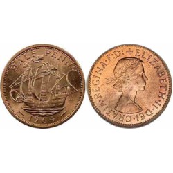 سکه نیم پنی - برنز - انگلیس 1964 غیر بانکی