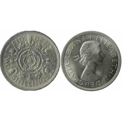 سکه 2 شیلینگ - نیکل مس - انگلیس 1967 غیر بانکی