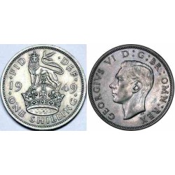 سکه 1 شیلینگ - نیکل مس - انگلیس 1949 غیر بانکی