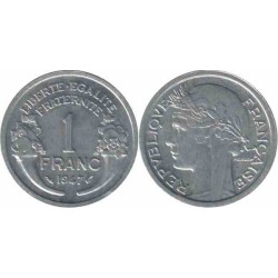 سکه 1 فرانک - آلومینیوم - فرانسه 1947 غیر بانکی