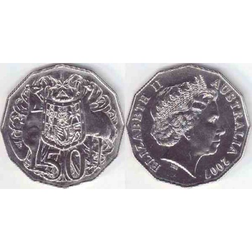 سکه 50 سنت - نیکل مس - استرالیا 2007 غیر بانکی