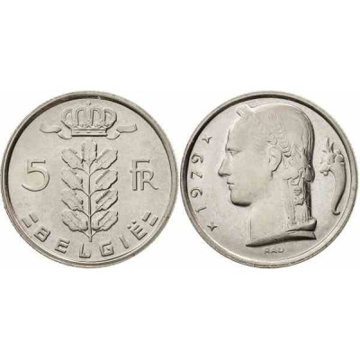 سکه 5 فرانک - نیکل مس - بلژیک 1949 غیر بانکی