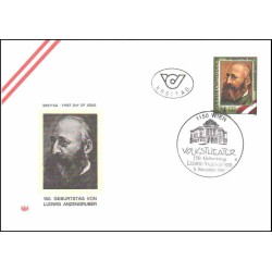 پاکت مهر روز  لودویک آنزن گرابر- شاعر، رمان نویس و نمایشنامه نویس - اتریش 1989