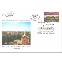 پاکت مهر روز  750 سال شهر براک اندر لیتا - اتریش 1989