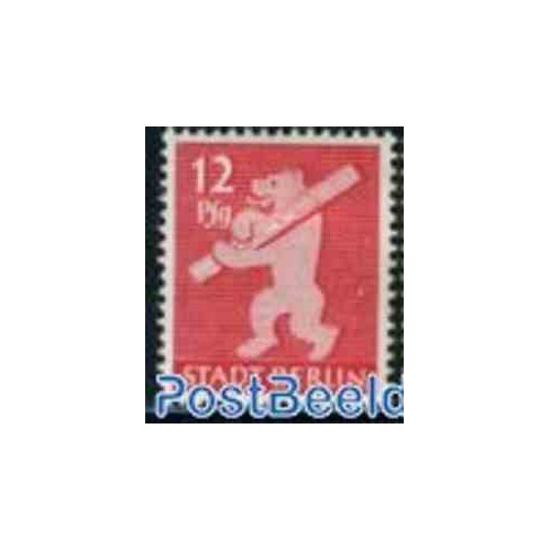 1 عدد تمبر سری پستی - 12 - شهر برلین - جمهوری دموکراتیک آلمان 1945 با شارنیه