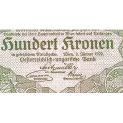 اسکناس 100 کرون - اتریش 1922 کیفیت 98%