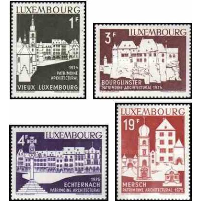4 عدد تمبر سال میراث معماری اروپائی - لوگزامبورگ 1975 قیمت 5.2 دلار
