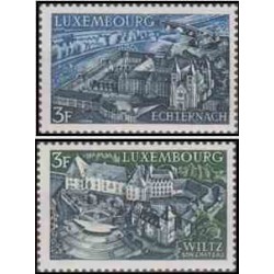 2 عدد تمبر مقاصد توریستی - لوگزامبورگ 1969
