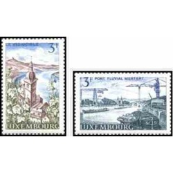 2 عدد تمبر رود موزل  - لوگزامبورگ 1967