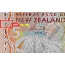 اسکناس پلیمر 5 دلار - تصویر ادموند هیلاری نخستین فاتح اورست - نیوزلند 2009