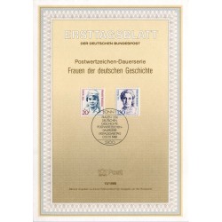 برگه اولین روز انتشار تمبر زنان مشهور - جمهوری فدرال آلمان 1988