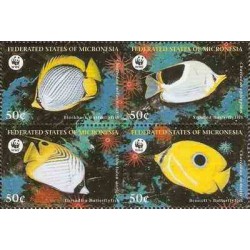 4 عدد تمبر WWF -  ماهیها - میکرونزیا 1997