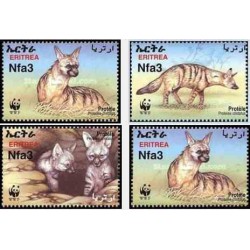 4 عدد تمبر WWF - گرگ Aardwolf - اریتره 2001