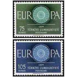 2 عدد تمبر مشترک اروپا - Europa Cept - ترکیه 1960