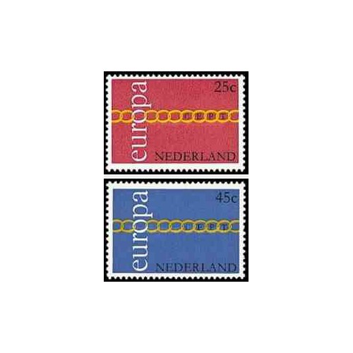 2 عدد تمبر مشترک اروپا - Europa Cept - هلند 1971