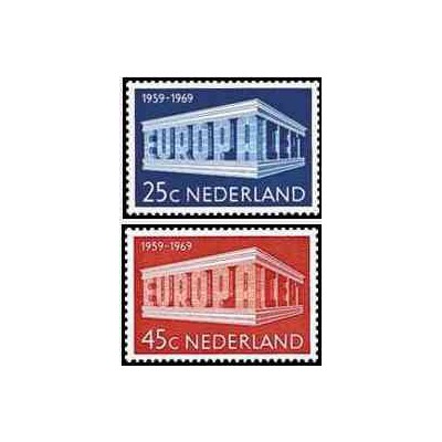 2 عدد تمبر مشترک اروپا - Europa Cept - هلند 1969