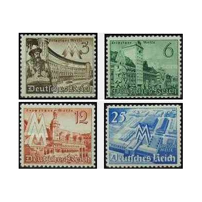 4 عدد تمبر نمایشگاه بهاره لایپزیک - رایش آلمان 1940 با شارنیه