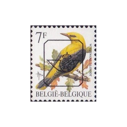 1 عدد تمبر سری پستی پرندگان - 7F - سورشارژ CTO - بلژیک 1995