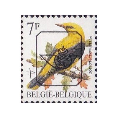 1 عدد تمبر سری پستی پرندگان - 7F - سورشارژ CTO - بلژیک 1995