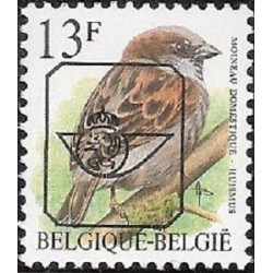 1 عدد تمبر سری پستی پرندگان - 13F - سورشارژ CTO - بلژیک 1994