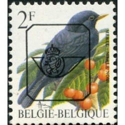 1 عدد تمبر سری پستی پرندگان - 2F - سورشارژ CTO - بلژیک 1992
