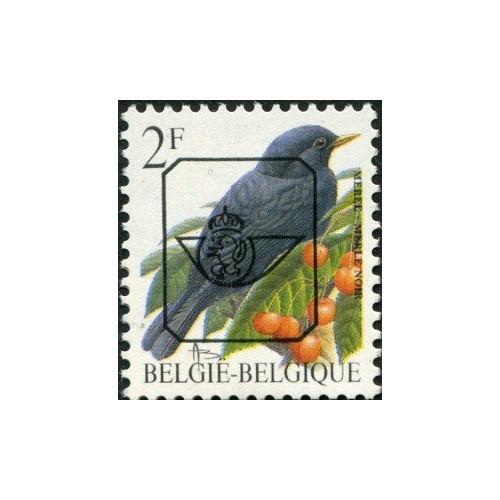 1 عدد تمبر سری پستی پرندگان - 2F - سورشارژ CTO - بلژیک 1992