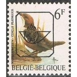 1 عدد تمبر سری پستی پرندگان - 6F - سورشارژ CTO - بلژیک 1992