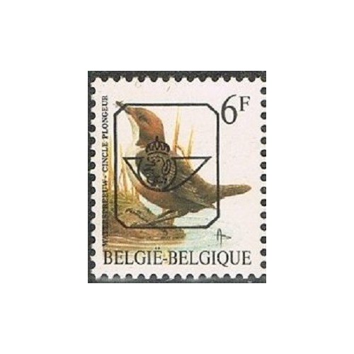 1 عدد تمبر سری پستی پرندگان - 6F - سورشارژ CTO - بلژیک 1992