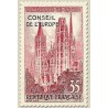 1 عدد تمبر شورای اروپا - سورشارژ - فرانسه 1958