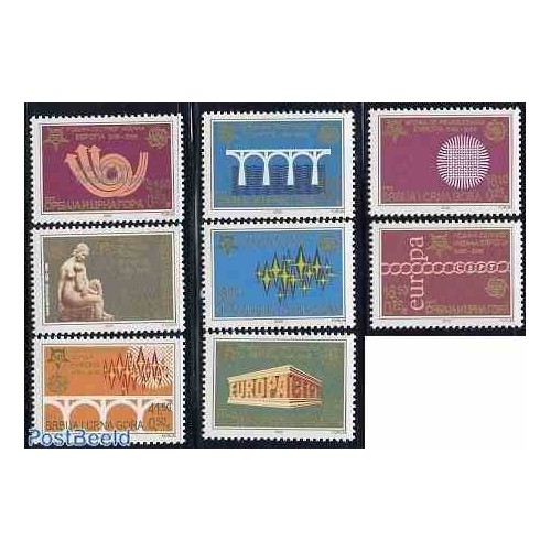 8 عدد تمبر مشترک اروپا - Europa Cept - یادبود پنجاهمین سالروز تمبرهای اروپا - صربستان 2005  مونتنگرو 2005 قیمت 5.2 یورو