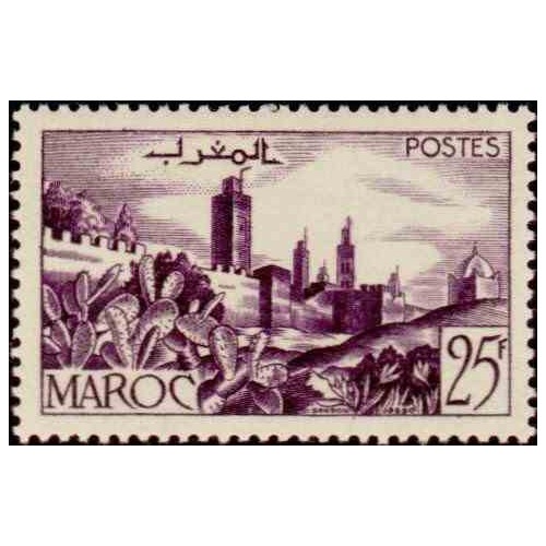 1 عدد تمبر  سری پستی - مناظر شهر -  مراکش 1954