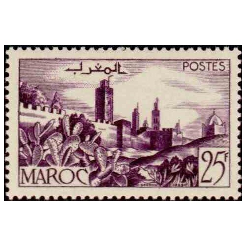 1 عدد تمبر سری پستی - مناظر شهر - مراکش 1954 1 عدد تمبر سری پستی - مناظر شهر - مراکش 1954
