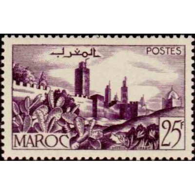 1 عدد تمبر  سری پستی - مناظر شهر -  مراکش 1954