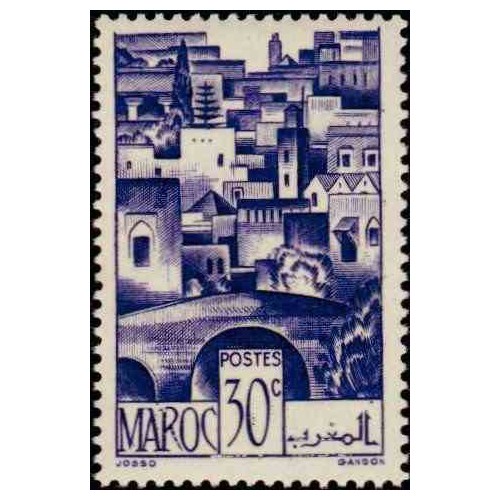 1 عدد تمبر  سری پستی - مناظر شهر -  مراکش 1948