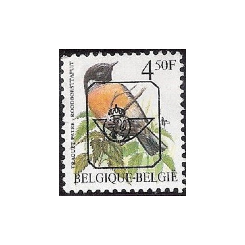 1 عدد تمبر سری پستی پرندگان - 4F سورشارژ CTO - بلژیک 1992