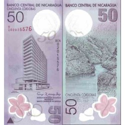 اسکناس پلیمر 50 کوردوبا - یادبود پنجاهمین سال تاسیس بانک مرکزی - نیکاراگوئه 2011