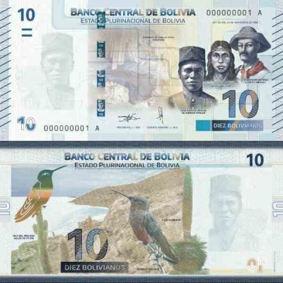 اسکناس 10 بولیویانوس - بولیوی 2018