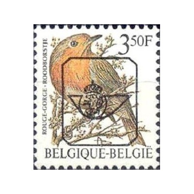 1 عدد تمبر سری پستی پرندگان - 3.5F - سورشارژ CTO - بلژیک 1986