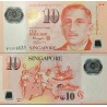 اسکناس پلیمر 10 دلار - سنگاپور 2016 با دو علامت پشت زیر کلمه Sport