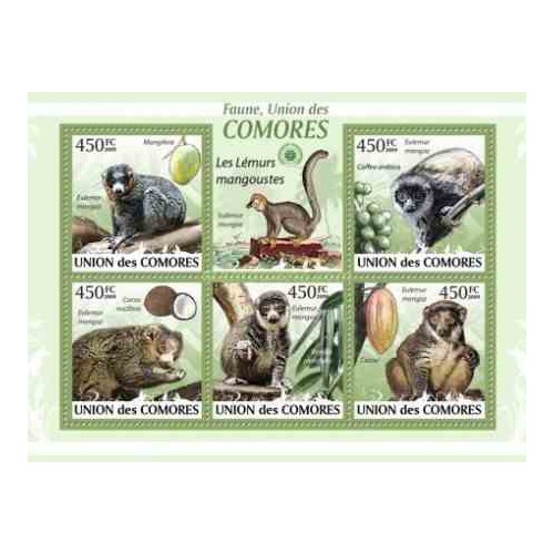 مینی شیت پستانداران - میمون پوزه دار دم حلقه ای  - کومور 2009 قیمت 9.31 دلار