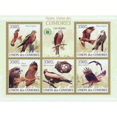 مینی شیت پرندگان شکاری - کومور 2009 قیمت 9.31 دلار